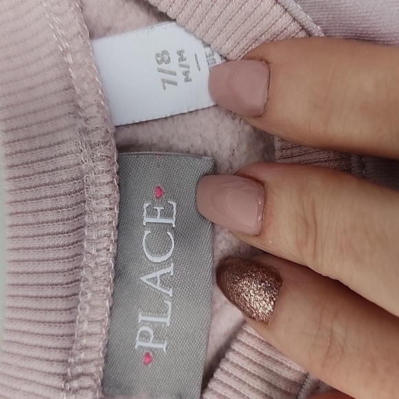 THE Children's place pink polar bear sparkle sweatshirt 7 8 - Picture 2 of 4